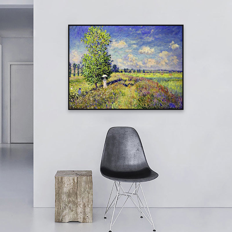 Impressionism Outdoor Scene Canvas Soft Color Textured Wall Art Print for Living Room