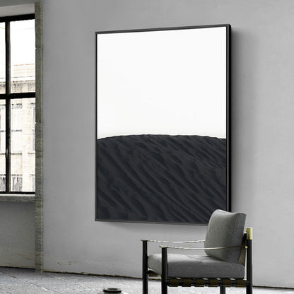 Scandinavian Stylish Hill Scenery Wall Art Decor Black Dining Room Wrapped Canvas Black Clearhalo 'Arts' 'Canvas Art' 1809761