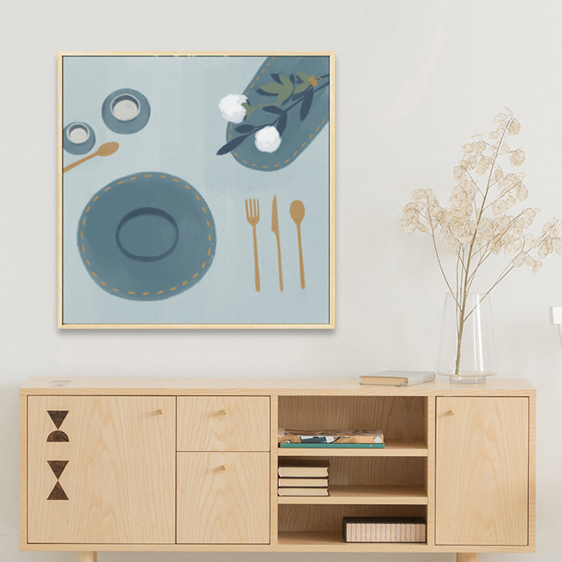 Nordic Stylish Still Life Canvas Soft Color Textured Wall Art Print for Living Room - view 3