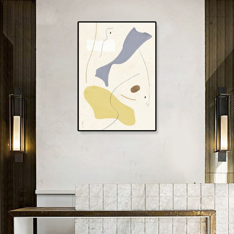 Yellow Novel Devise Painting Textured Abstract Expressionism Living Room Canvas Wall Art - view 3