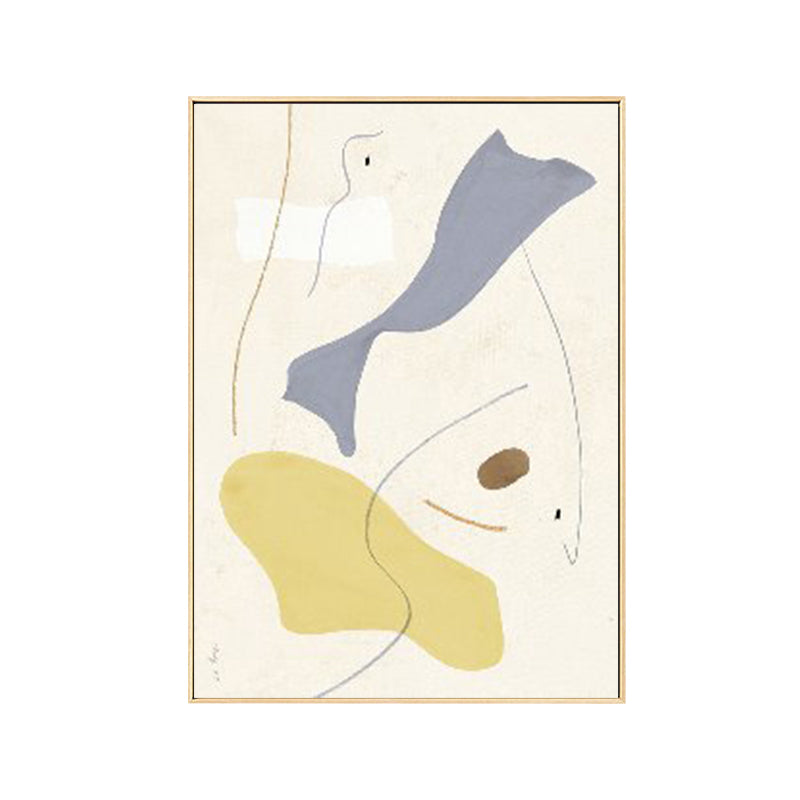 Yellow Novel Devise Painting Textured Abstract Expressionism Living Room Canvas Wall Art - view 4