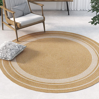 Countryside Solid Color Rug Brown Sisal Rug Non-Slip Backing Washable Pet Friendly Carpet for Home