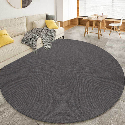 Simple Rustic Rug Wool Plain Rug Machine Washable Pet Friendly Non-Slip Carpet for Bedroom Black Clearhalo 'Area Rug' 'Rug' 1810528