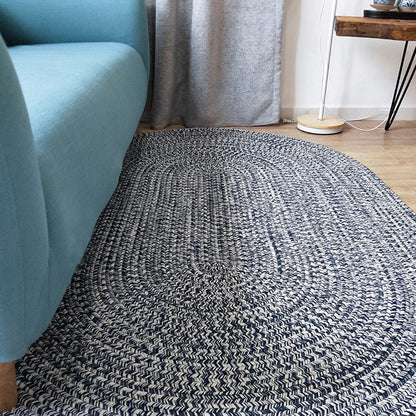 Countryside Solid Color Rug Blue Polypropylene Rug Non-Slip Backing Washable Pet Friendly Carpet for Home