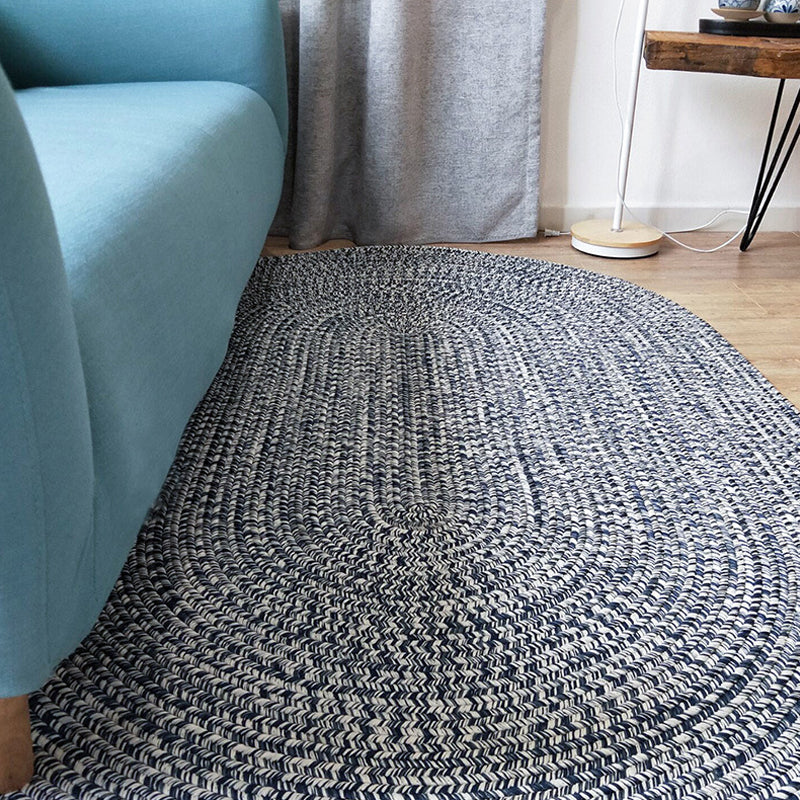 Countryside Solid Color Rug Blue Polypropylene Rug Non-Slip Backing Washable Pet Friendly Carpet for Home - view 2
