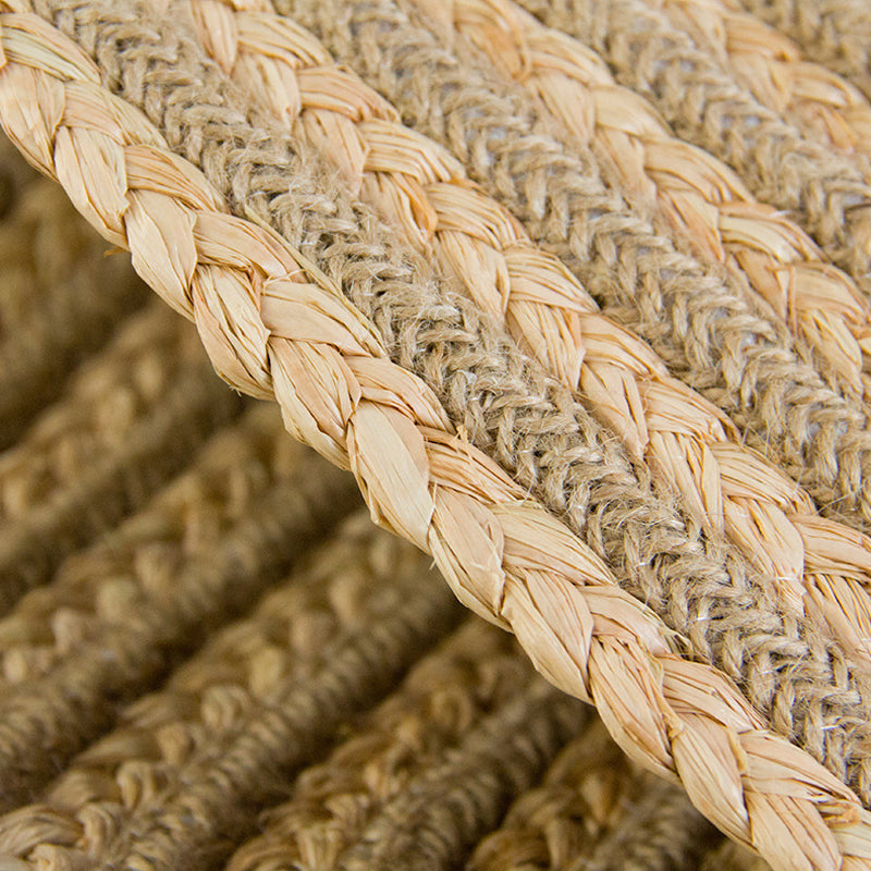 Countryside Circle Pattern Rug Brown Sisal Rug Non-Slip Backing Washable Pet Friendly Carpet for Home - view 4
