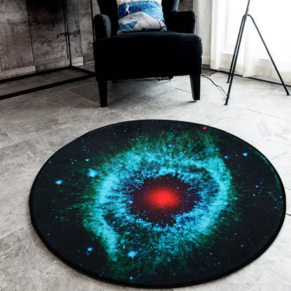 Black Galaxy Pattern Rug Polyester Novelty Rug Washable Anti-Slip Pet Friendly Area Rug for Bedroom - Blue - Clearhalo - 'Area Rug' - 'Rug' - 1810657