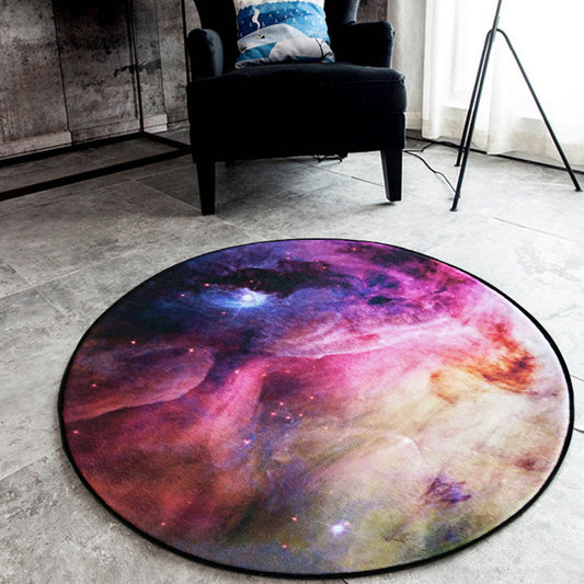 Black Galaxy Pattern Rug Polyester Novelty Rug Washable Anti-Slip Pet Friendly Area Rug for Bedroom - Purple - Clearhalo - 'Area Rug' - 'Rug' - 1810659