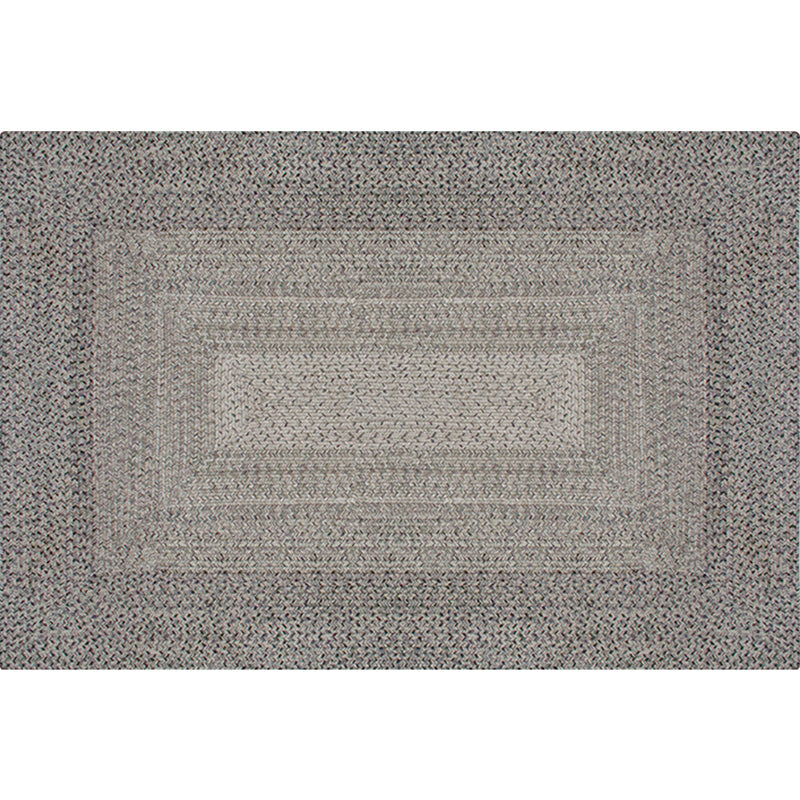 Countryside Geometric Pattern Rug Grey and Black Polypropylene Rug Non-Slip Backing Washable Pet Friendly Carpet for Home