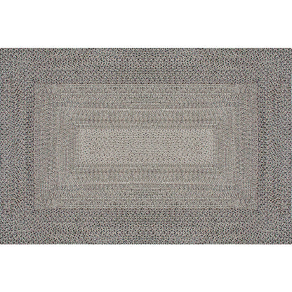 Countryside Geometric Pattern Rug Grey and Black Polypropylene Rug Non-Slip Backing Washable Pet Friendly Carpet for Home