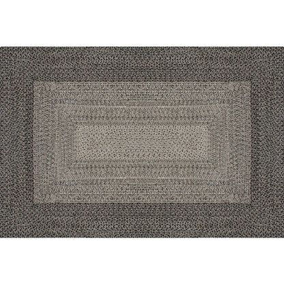 Countryside Geometric Pattern Rug Grey and Black Polypropylene Rug Non-Slip Backing Washable Pet Friendly Carpet for Home