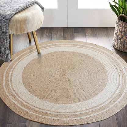 Simple Rustic Rug Brown and Beige Circles Pattern Rug Washable Pet Friendly Reversible Carpet for Living Room Clearhalo 'Area Rug' 'Rug' 1810822