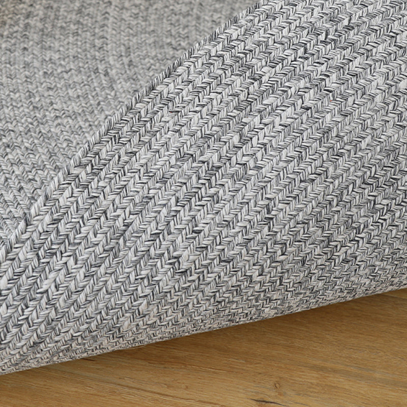 Grey Plain Rug Jute Countryside Rug Washable Pet Friendly Reversible Carpet for Living Room