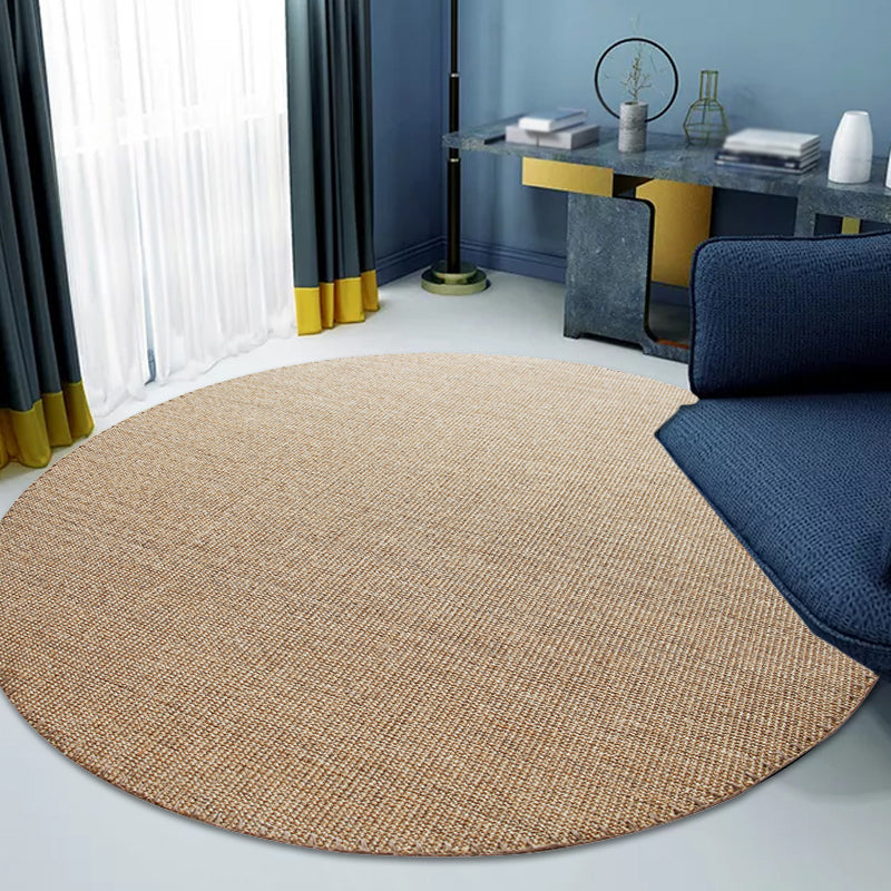 Brown Living Room Rug Rustic Solid Color Rug Sisal Non-Slip Backing Washable Pet Friendly Area Rug - Brown - Clearhalo - 'Area Rug' - 'Rug' - 1810833