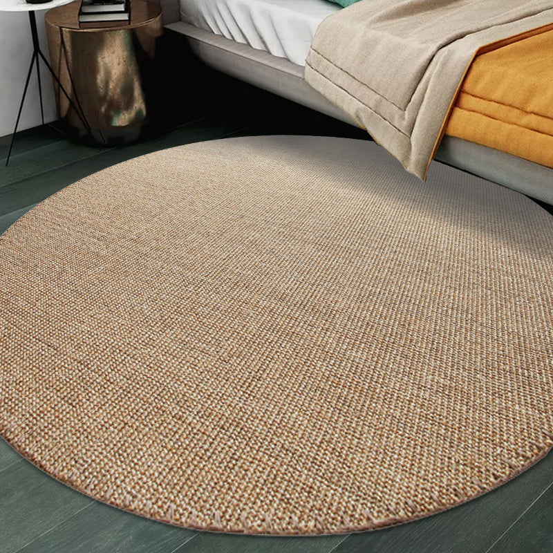 Brown Living Room Rug Rustic Solid Color Rug Sisal Non-Slip Backing Washable Pet Friendly Area Rug - Clearhalo - 'Area Rug' - 'Rug' - 1810834