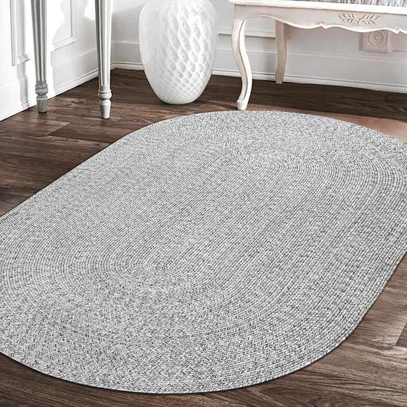 Grey Plain Rug Jute Countryside Rug Washable Pet Friendly Reversible Carpet for Living Room