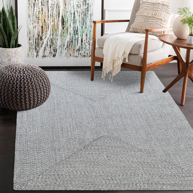 Casual Rustic Rug Silver Grey Plain Rug Washable Pet Friendly Reversible Carpet for Living Room - Grey - 2'11" x 4'11" - Clearhalo - 'Area Rug' - 'Rug' - 1810890