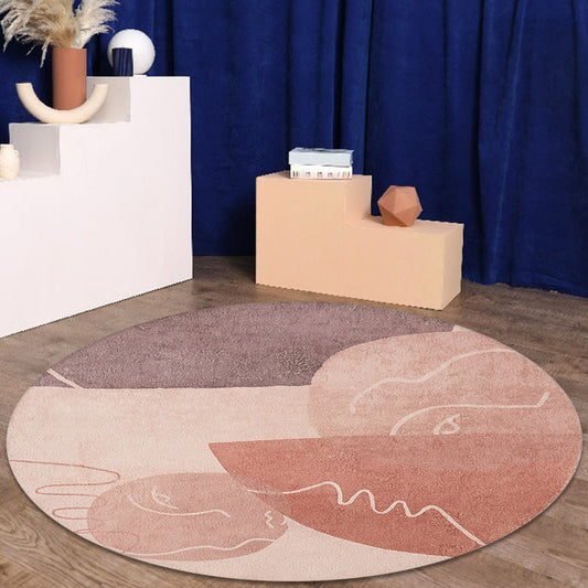 Modernist Abstract Rug Pink Polyester Rug Non-Slip Pet Friendly Washable Are Rug for Living Room - Clearhalo - 'Area Rug' - 'Rug' - 1810915