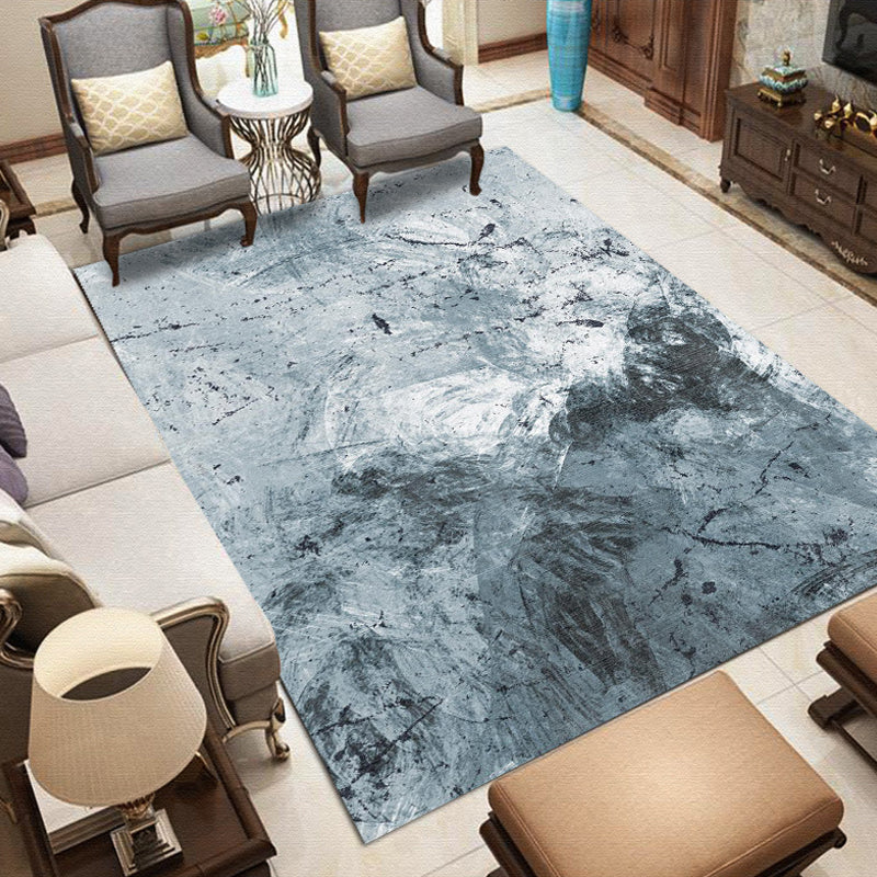 Multicolor Living Room Rug Industrial Watercolor Abstract Pattern Rug Polyester Washable Anti-Slip Backing Pet Friendly Carpet - Airy Blue - Clearhalo - 'Area Rug' - 'Rug' - 1811078