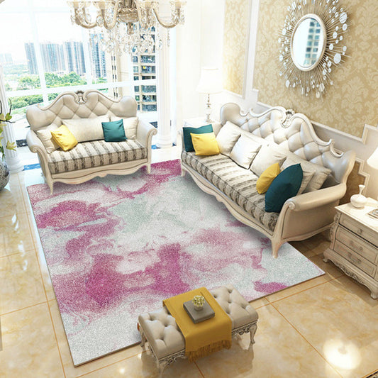 Multicolor Living Room Rug Industrial Watercolor Abstract Pattern Rug Polyester Washable Anti-Slip Backing Pet Friendly Carpet - Pink - Clearhalo - 'Area Rug' - 'Rug' - 1811082