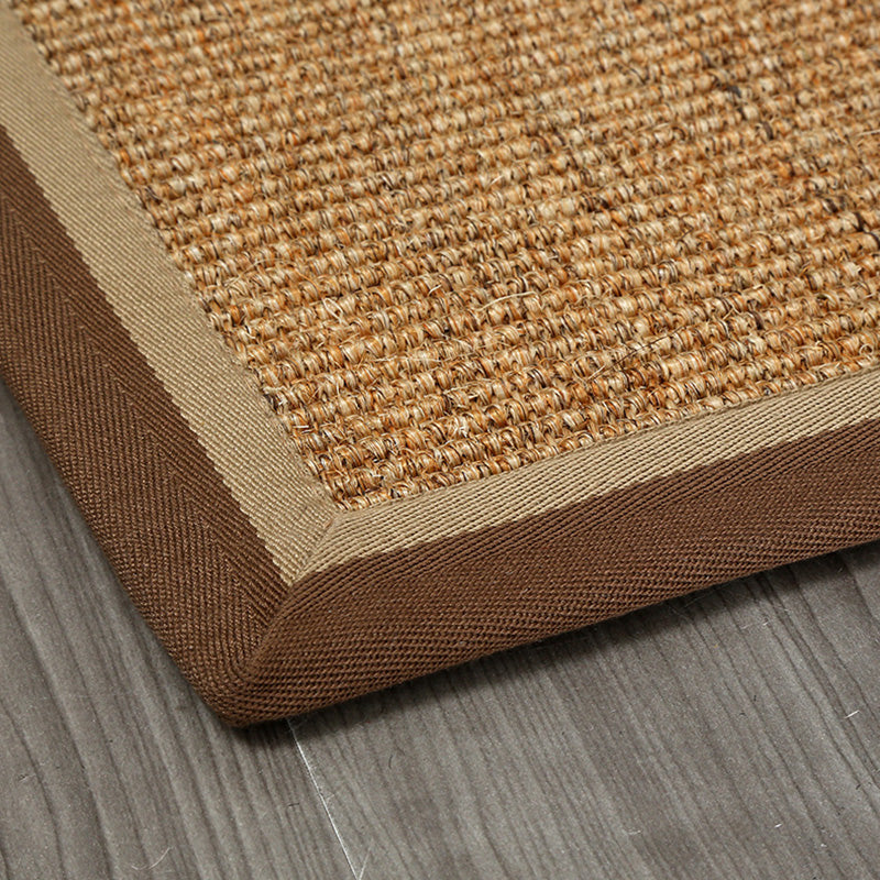 Brown Solid Color Rug Sisal Rural Rug Pet Friendly Washable Non-Slip Area Rug for Living Room - Clearhalo - 'Area Rug' - 'Rug' - 1811266