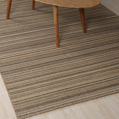 Brown Living Room Rug Countryside Striped Pattern Rug Jute Washable Anti-Slip Backing Pet Friendly Carpet - Brown - Clearhalo - 'Area Rug' - 'Rug' - 1811280