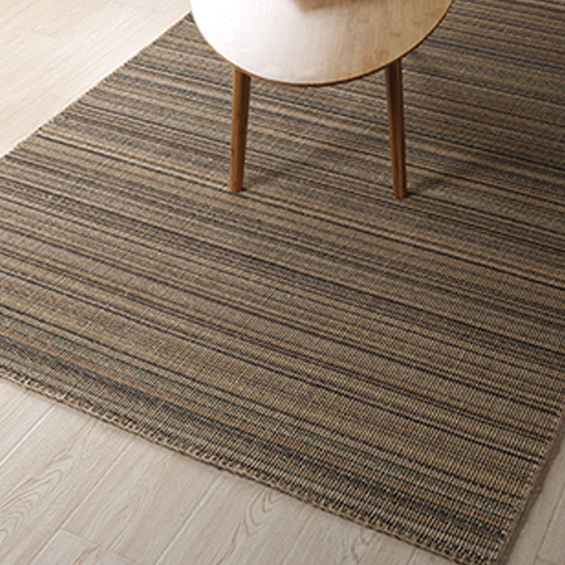 Brown Living Room Rug Countryside Striped Pattern Rug Jute Washable Anti-Slip Backing Pet Friendly Carpet - Clearhalo - 'Area Rug' - 'Rug' - 1811281