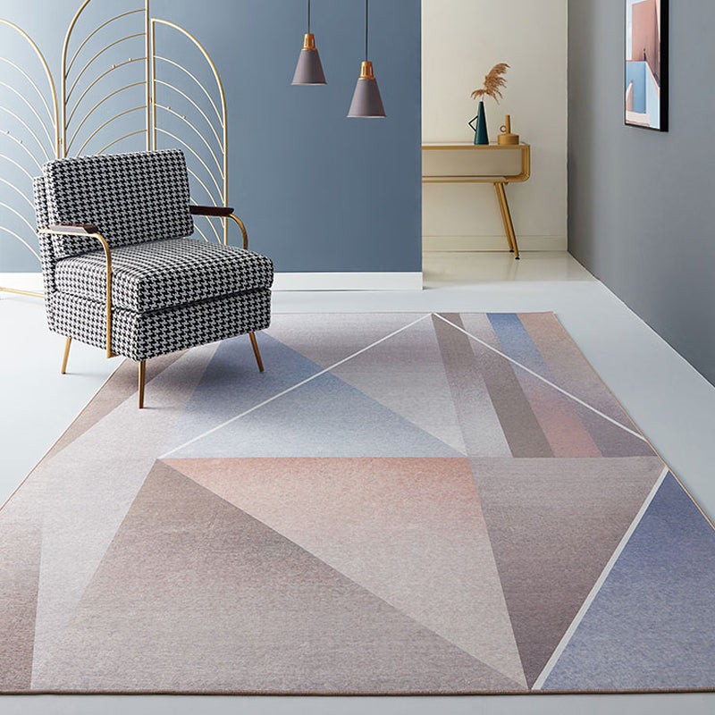 Modernist Geometric Pattern Rug Pink Polyester Rug Non-Slip Pet Friendly Washable Are Rug for Living Room - Pink - 4'7" x 6'7" - Clearhalo - 'Area Rug' - 'Rug' - 1811299