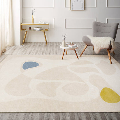 Beige Bedroom Rug Minimalist Colorblock Abstract Rug Polyester Washable Anti-Slip Backing Pet Friendly Carpet - Beige - 4'7" x 6'7" - Clearhalo - 'Area Rug' - 'Rug' - 1811440