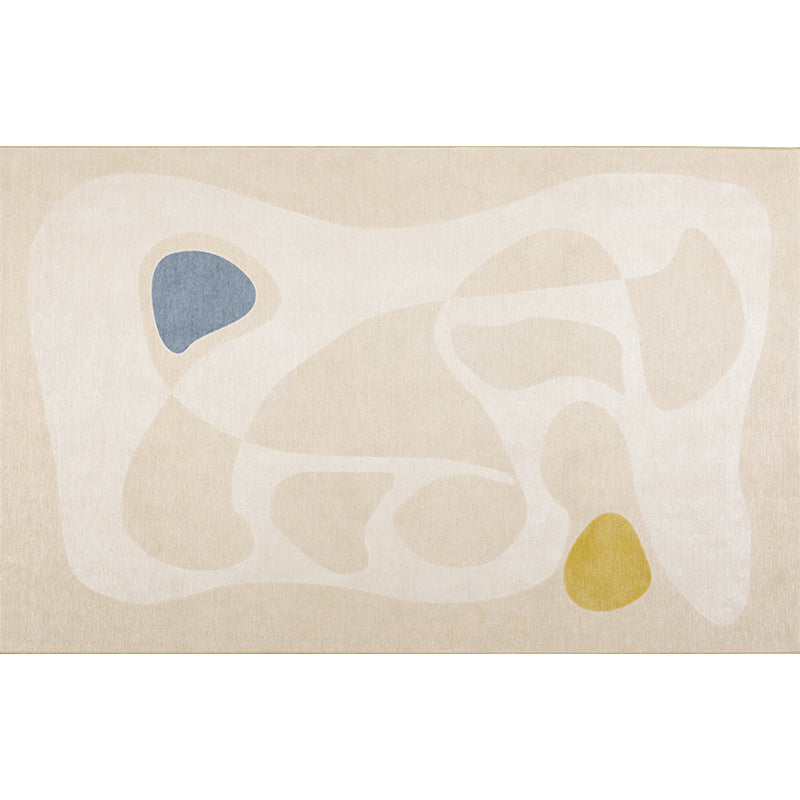 Beige Bedroom Rug Minimalist Colorblock Abstract Rug Polyester Washable Anti-Slip Backing Pet Friendly Carpet - Clearhalo - 'Area Rug' - 'Rug' - 1811442