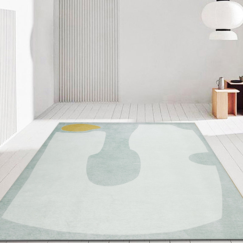 Beige Bedroom Rug Minimalist Colorblock Abstract Rug Polyester Washable Anti-Slip Backing Pet Friendly Carpet - Blue - 4'7" x 6'7" - Clearhalo - 'Area Rug' - 'Rug' - 1811444