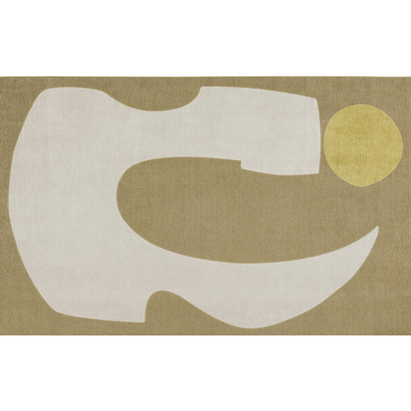 Beige Bedroom Rug Minimalist Colorblock Abstract Rug Polyester Washable Anti-Slip Backing Pet Friendly Carpet - Clearhalo - 'Area Rug' - 'Rug' - 1811449