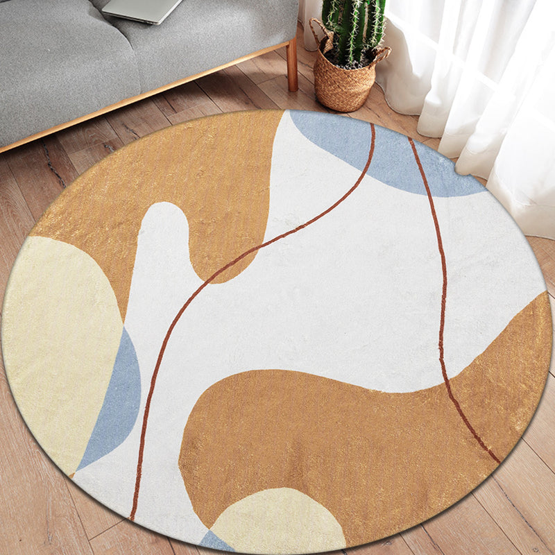 Modernist Colorblock Rug Brown Polyester Rug Non-Slip Pet Friendly Washable Are Rug for Living Room - Clearhalo - 'Area Rug' - 'Rug' - 1811451