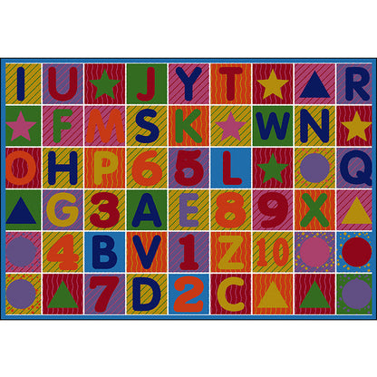 Multicolor Letter Pattern Rug Polyester Kids Rug Pet Friendly Washable Non-Slip Area Rug for Bedroom - Clearhalo - 'Area Rug' - 'Rug' - 1811516