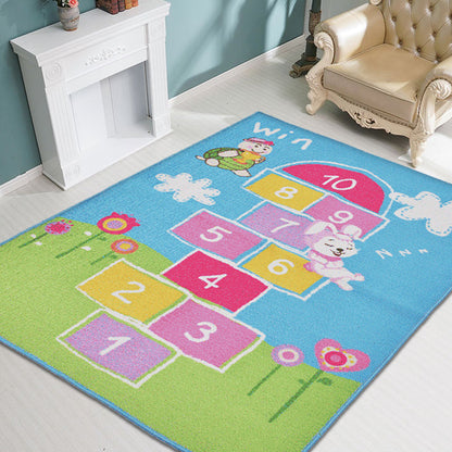 Multicolor Number Pattern Rug Polyester Kids Rug Pet Friendly Washable Non-Slip Area Rug for Bedroom - Clearhalo - 'Area Rug' - 'Rug' - 1811649