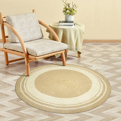 Brown Bedroom Rug Rustic Circles Pattern Rug Sisal Washable Anti-Slip Backing Pet Friendly Carpet - Light Brown - Clearhalo - 'Area Rug' - 'Rug' - 1811652