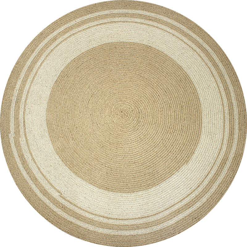 Brown Bedroom Rug Rustic Circles Pattern Rug Sisal Washable Anti-Slip Backing Pet Friendly Carpet - Clearhalo - 'Area Rug' - 'Rug' - 1811654