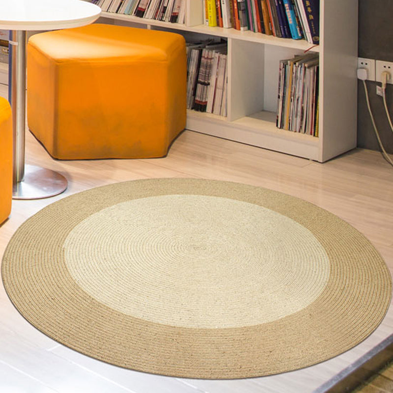 Brown Bedroom Rug Rustic Circles Pattern Rug Sisal Washable Anti-Slip Backing Pet Friendly Carpet - Brown - Clearhalo - 'Area Rug' - 'Rug' - 1811659