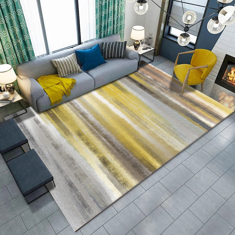 Multicolor Bedroom Rug Industrial Abstract Rug Polyester Washable Anti-Slip Backing Pet Friendly Carpet - Yellow - Clearhalo - 'Area Rug' - 'Rug' - 1811711