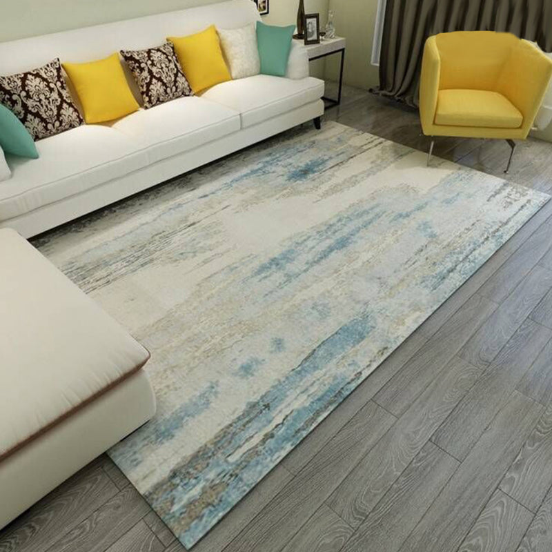 Multicolor Bedroom Rug Industrial Abstract Rug Polyester Washable Anti-Slip Backing Pet Friendly Carpet - Light Blue - Clearhalo - 'Area Rug' - 'Rug' - 1811719