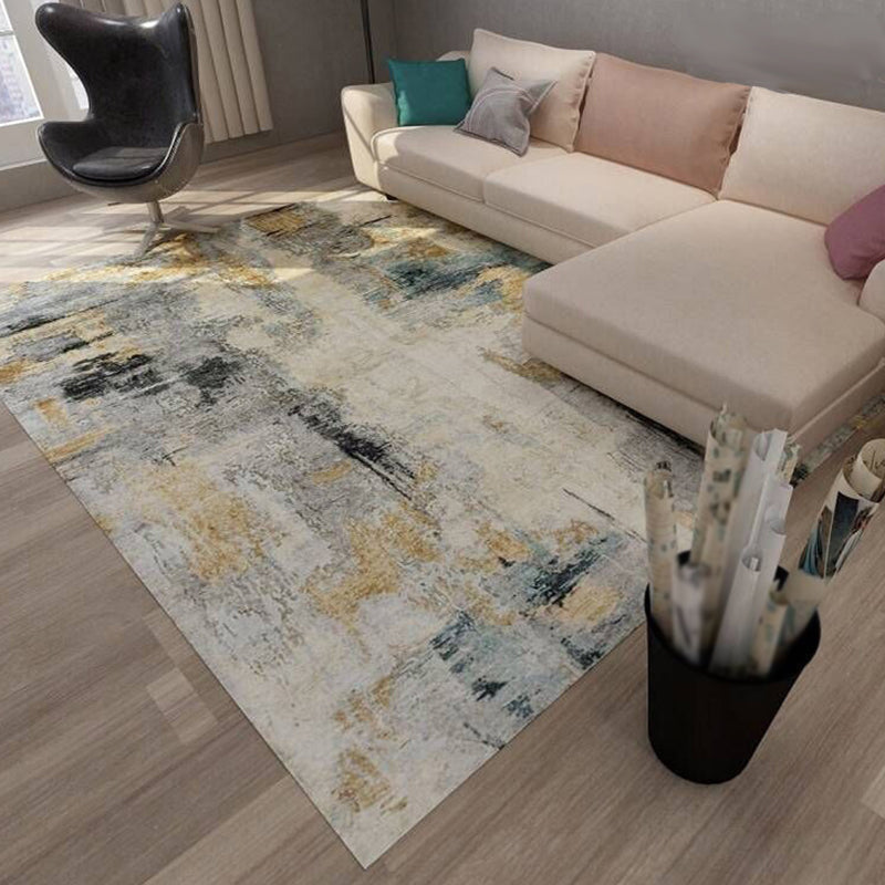 Multicolor Bedroom Rug Industrial Abstract Rug Polyester Washable Anti-Slip Backing Pet Friendly Carpet - Beige - Clearhalo - 'Area Rug' - 'Rug' - 1811721