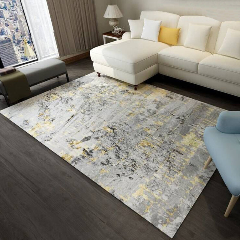 Multicolor Bedroom Rug Industrial Abstract Rug Polyester Washable Anti-Slip Backing Pet Friendly Carpet - Light Gray - Clearhalo - 'Area Rug' - 'Rug' - 1811722