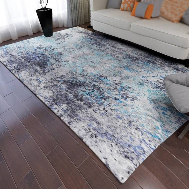 Multicolor Bedroom Rug Industrial Abstract Rug Polyester Washable Anti-Slip Backing Pet Friendly Carpet - Blue - Clearhalo - 'Area Rug' - 'Rug' - 1811723