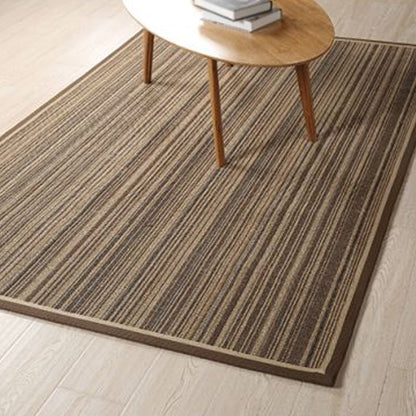 Brown Striped Pattern Rug Sisal Rural Rug Pet Friendly Washable Non-Slip Area Rug for Living Room - Clearhalo - 'Area Rug' - 'Rug' - 1811748