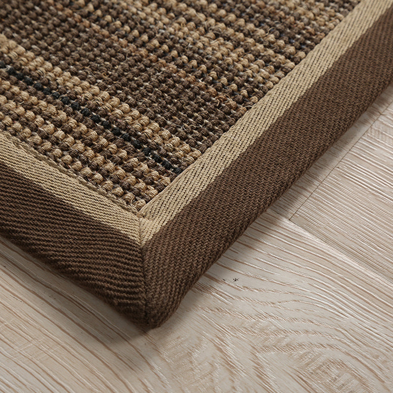 Brown Striped Pattern Rug Sisal Rural Rug Pet Friendly Washable Non-Slip Area Rug for Living Room - Clearhalo - 'Area Rug' - 'Rug' - 1811753