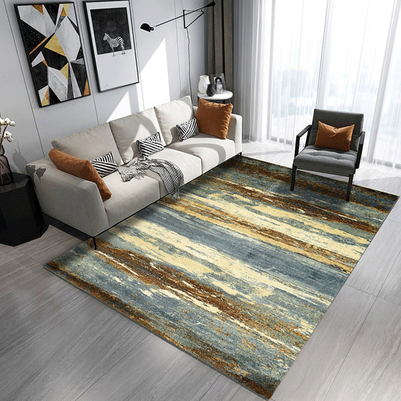 Multicolor Abstract Rug Polyester Industrial Rug Pet Friendly Washable Non-Slip Area Rug for Bedroom - Blue - Clearhalo - 'Area Rug' - 'Rug' - 1811761