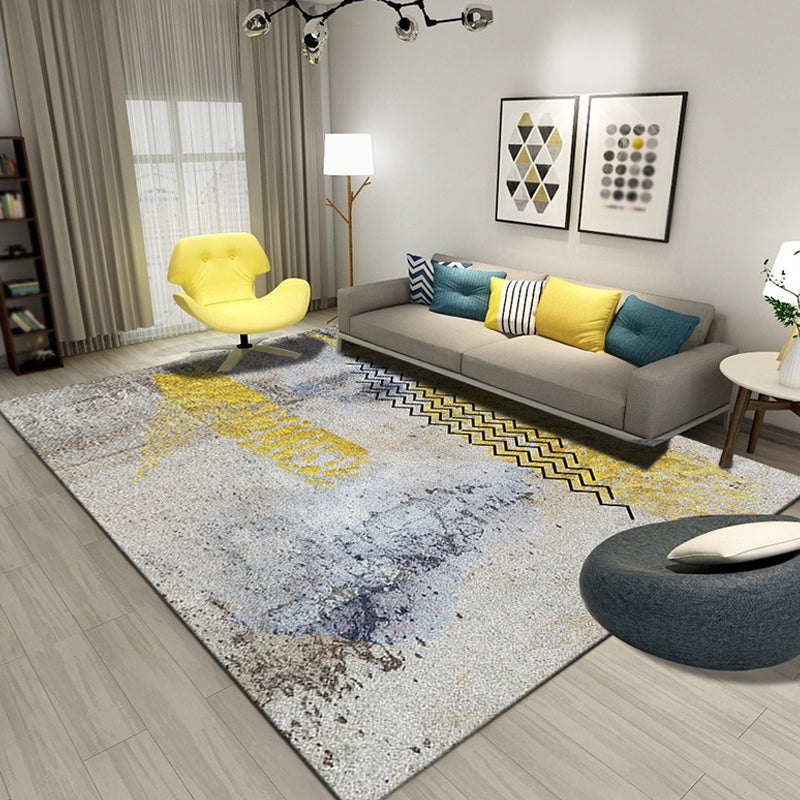 Creative Abstract Rug Multicolor Industrial Rug Polyester Pet Friendly Washable Non-Slip Area Rug for Living R - view 5