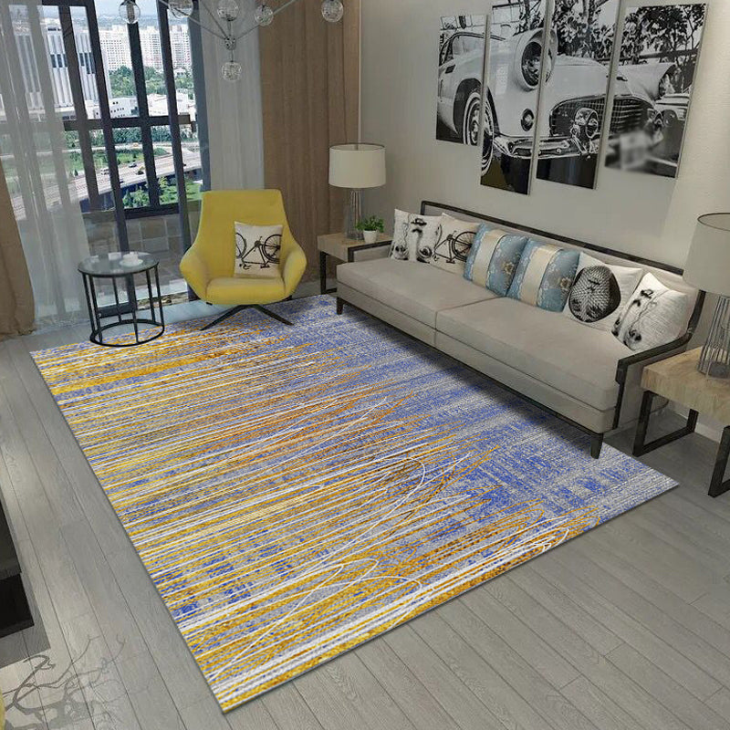 Creative Abstract Rug Multicolor Industrial Rug Polyester Pet Friendly Washable Non-Slip Area Rug for Living Room