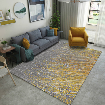 Creative Abstract Rug Multicolor Industrial Rug Polyester Pet Friendly Washable Non-Slip Area Rug for Living Room