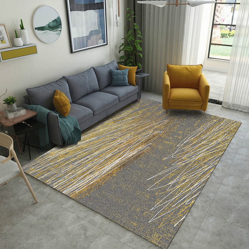 Creative Abstract Rug Multicolor Industrial Rug Polyester Pet Friendly Washable Non-Slip Area Rug for Living Room